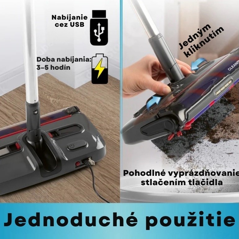 CleanMaxx Akumulátorový zametač s LED osvetlením 16662 (7)